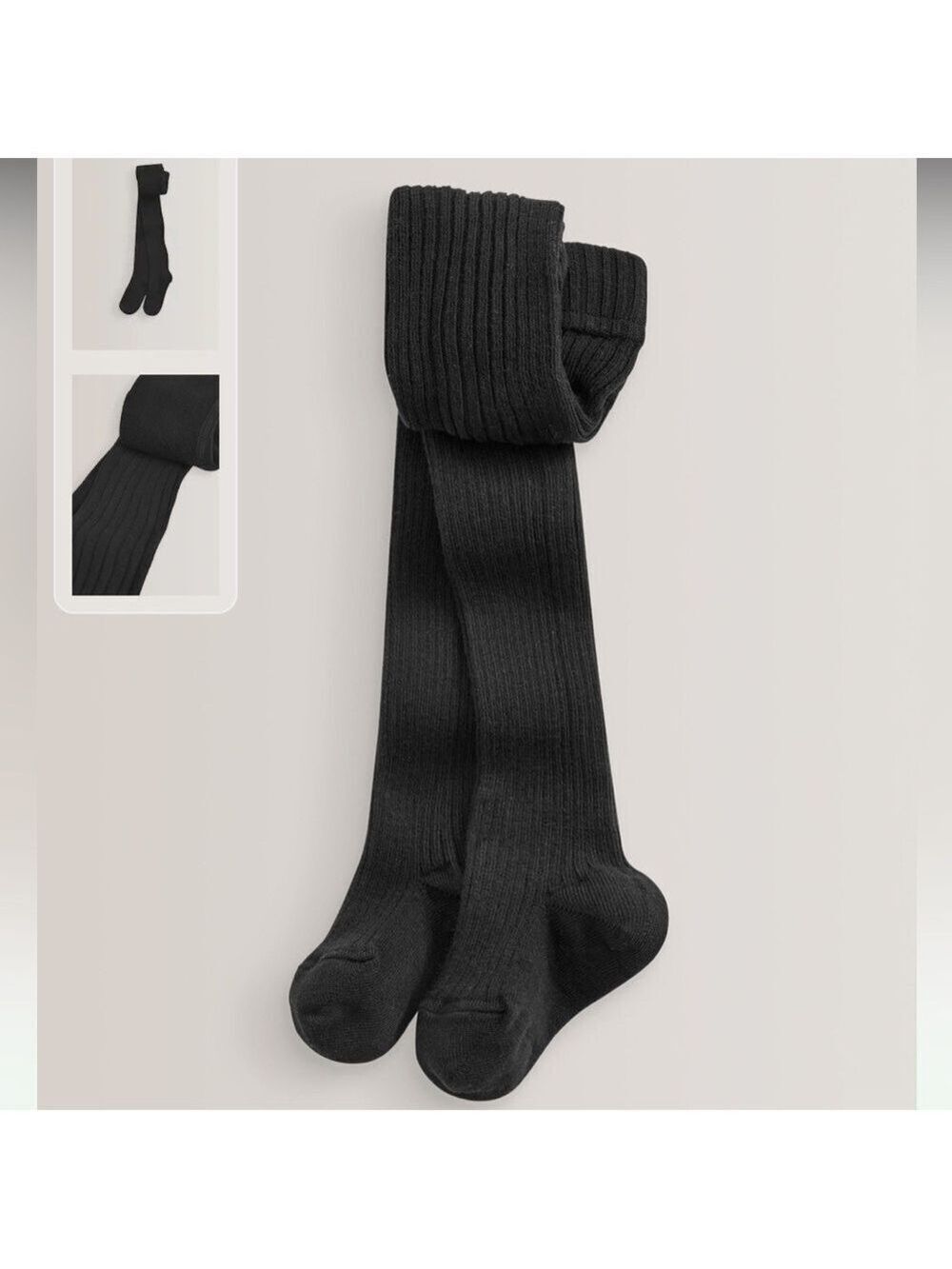 Bundle of Black Cotton Rich Rib Tights